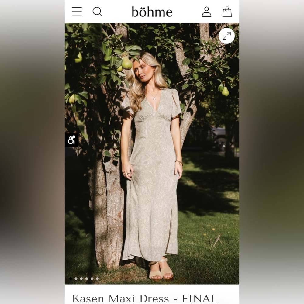 NWT Bohme Green Kasen Maxi Dress Size M - Picture 2 of 16